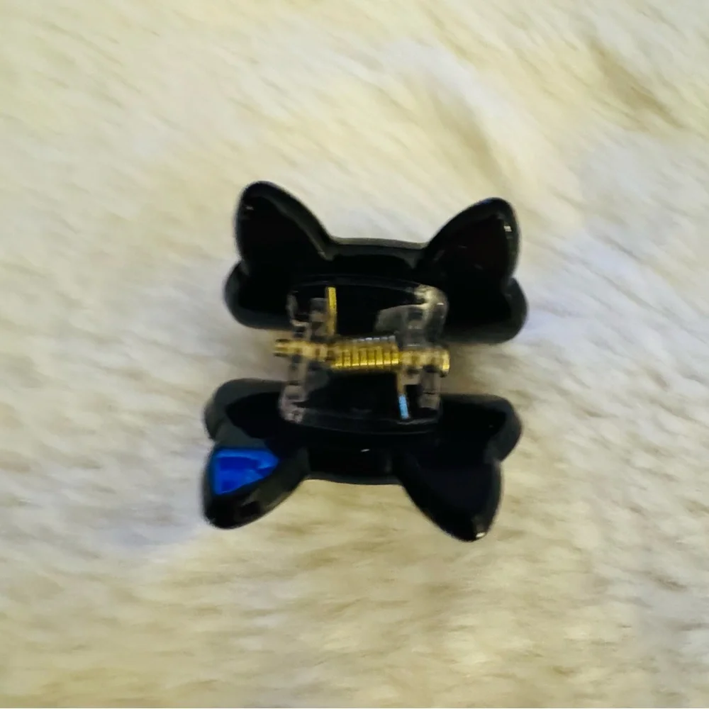 Mini Hair Claw Clip, Black Cat Face